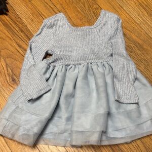 Silver Long Sleeve Dress for Kids